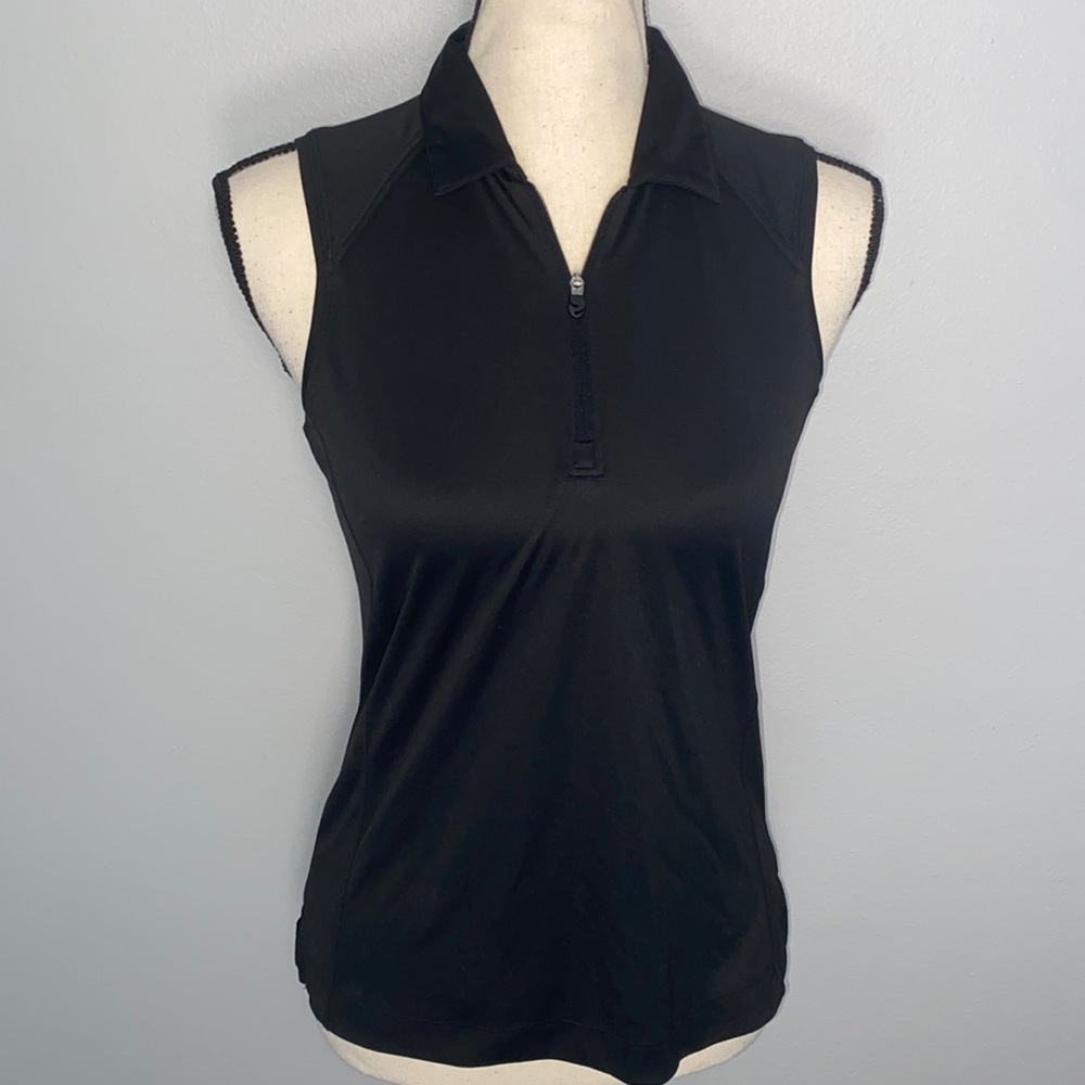 Slazenger | Women’s Black Polo Sleeveless Spots Top Size XS